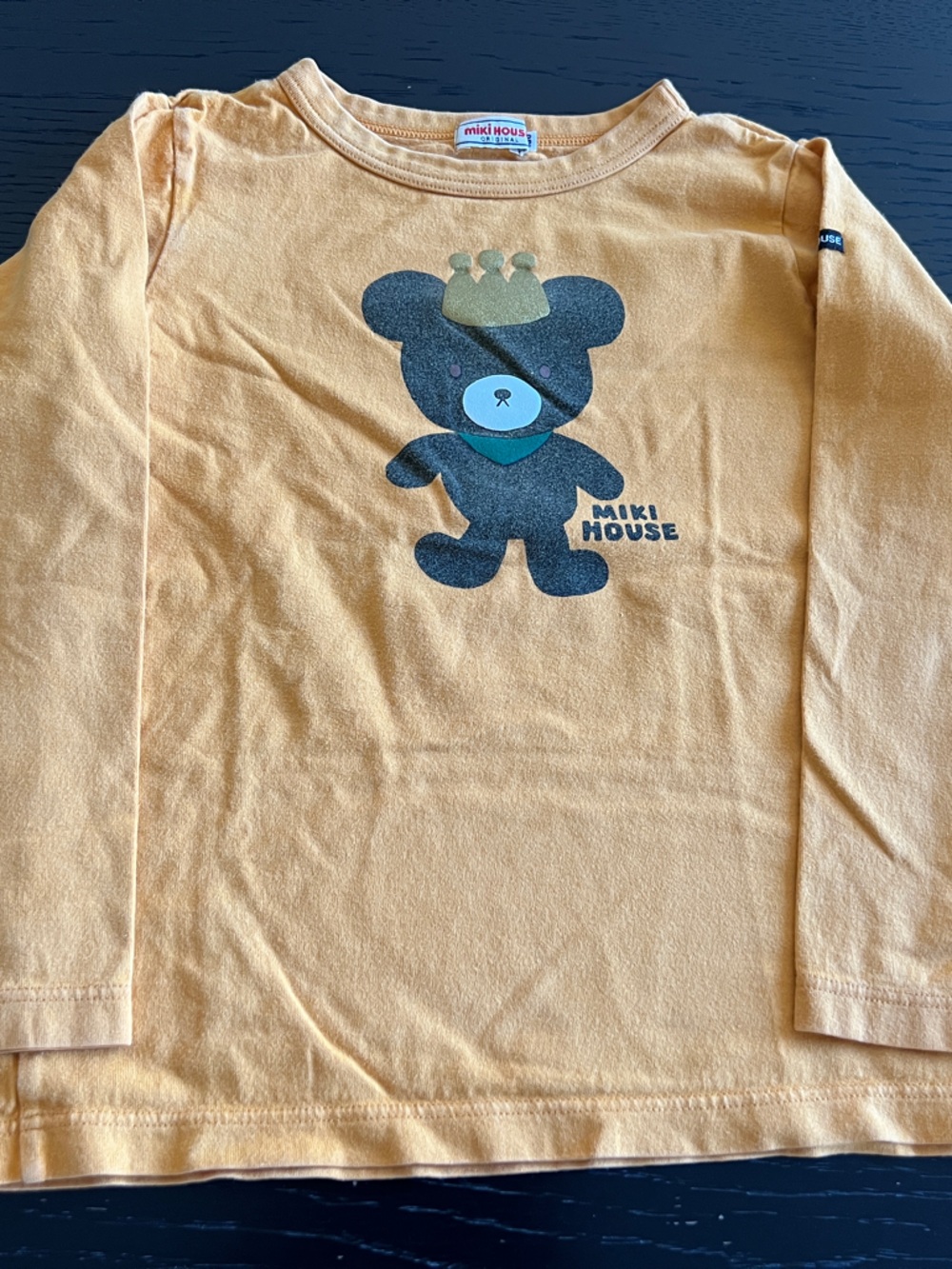 Miki House Long Sleeve Bear Graphic Tee